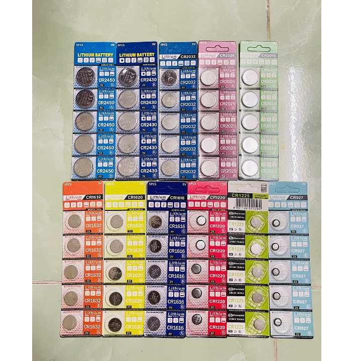Vỉ Pin cúc áo Lithium  CR2450 / CR2430 / CR2032 / CR2025 / CR2016/ CR1632/ CR1620 / CR1616 / CR1220 