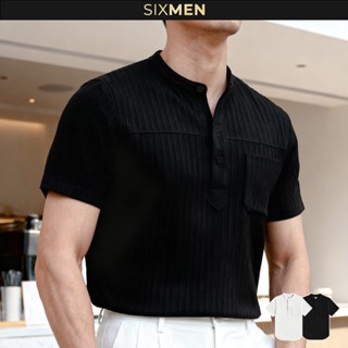  Áo sơ mi cổ chui ngắn tay VALOR - Vải thun gân Form tôn dáng thoải mái thấm hút cực tốt - SIXMEN 