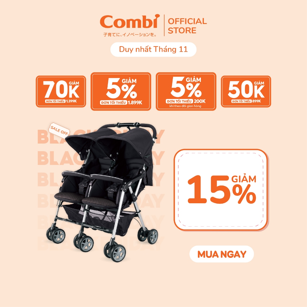 Xe đẩy đôi Combi Spazio Duo