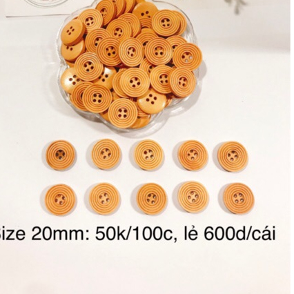 Cúc gỗ viền 20mm (Túi 100 cái)