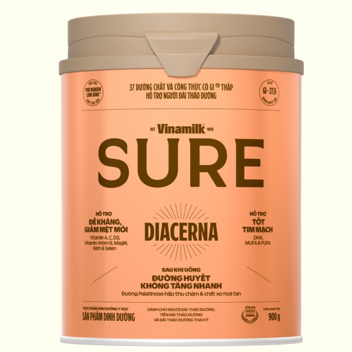 Sữa bột Dành Cho Người Tiểu Đường Vinamilk Sure Diacerna - 900g