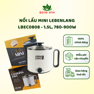  Nồi lẩu mini Lebenlang LBEC0808 - 1.5L - nồi điện đa năng - 780-900W bảo hành chính hãng 