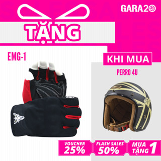   Mua 1 Tặng 1  Mũ Bảo Hiểm 3 4 Nam Nữ BULLDOG Perro 4U Retro Phong Cách Cổ Điển Lỗ Khoá Chống Trộm 