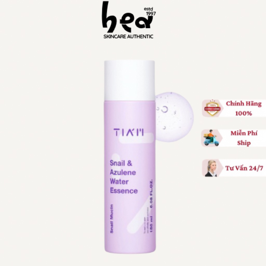[Chính Hãng] Tinh chất Ốc Sên Tiam Snail Water Essence Tím Cấp Ẩm, Phục Hồi Da Dầu Mụn Nhạy Cảm 180m