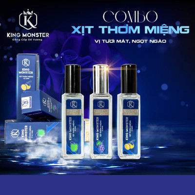 Combo Xịt Thơm Miệng KING MONSTER Dành Cho Nam Nữ Tạo Sự Tự Tin Khi Giao Tiếp , Thơm Mùi Hoa Quả Và Khử Khuẩn