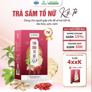  Trà sâm tố nữ kỷ tử 7 vị TRATOSA 30 túi lọc giúp sáng da cân bằng nội tiết hoàn toàn từ thiên nhiên 