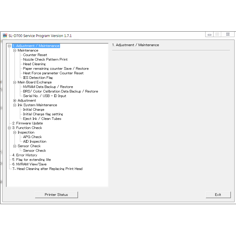 Phần mềm reset Epson SureLab SL-D700 Adjustment and Service Program