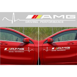 Tem dán cửa xe ô tô AMG đen