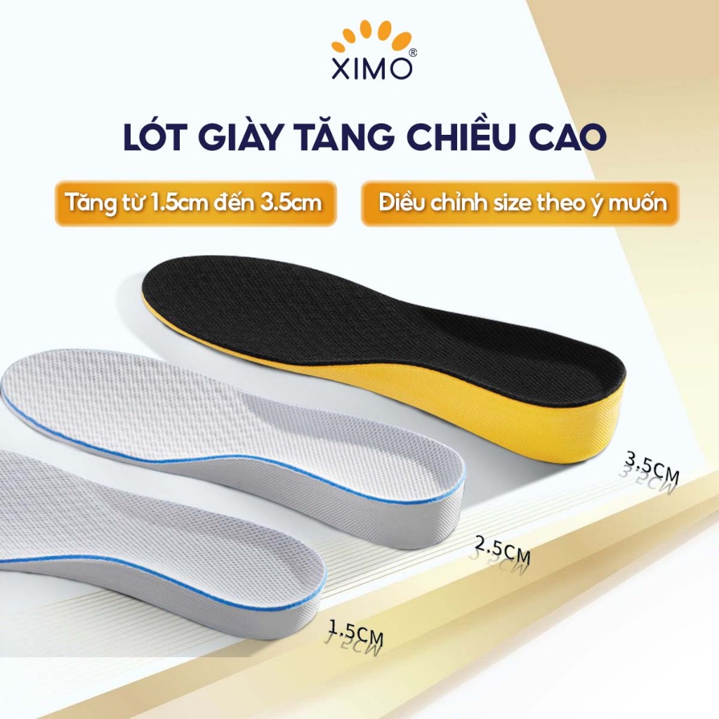 Cặp lót giày tăng chiều cao cao su độn đế tăng 1.5cm, 2.5cm, 3.5cm nguyên bàn chân L13