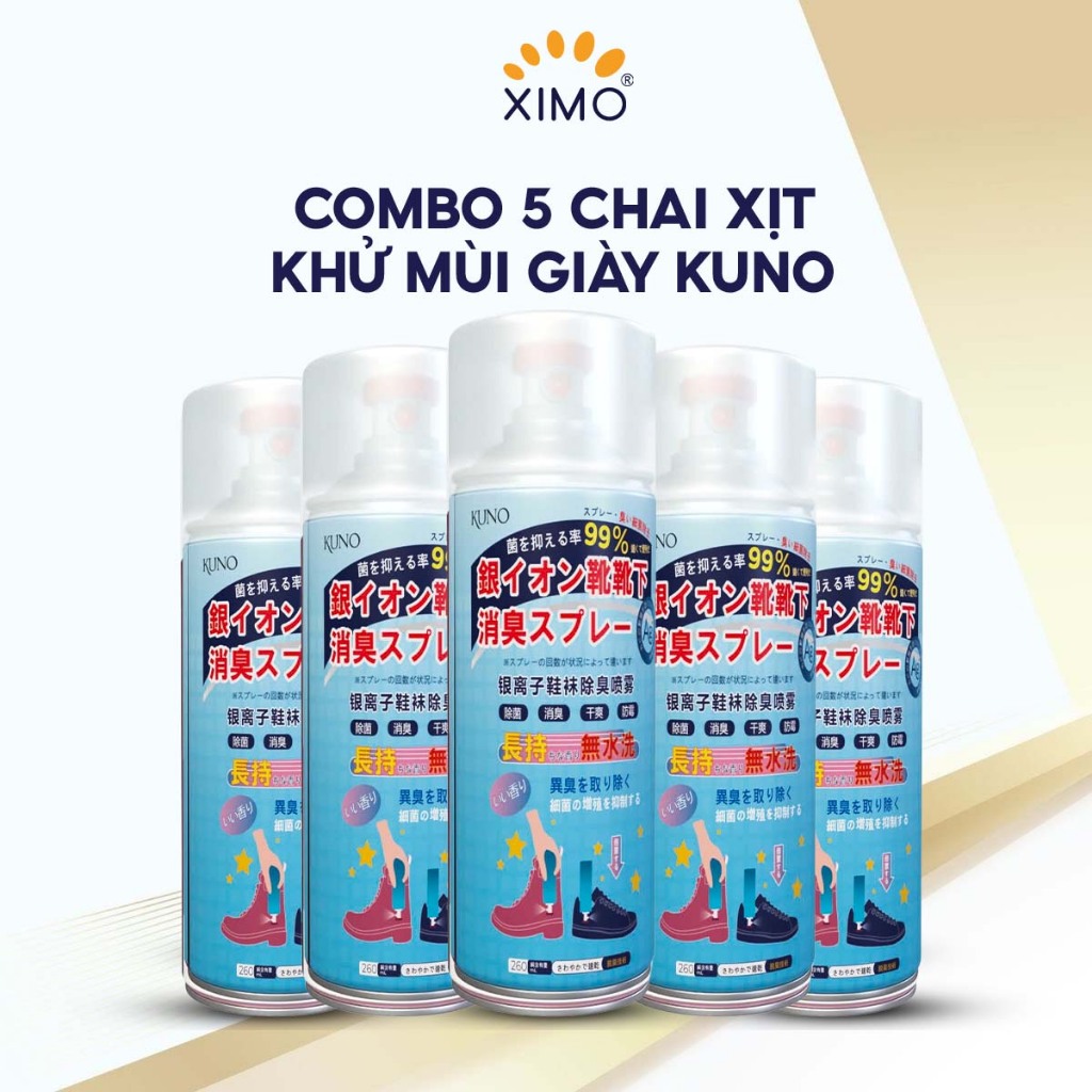 COMBO 5 Chai Xịt Khử Mùi Giày Dép NaNo Bạc, Xịt Khử Mùi Hôi Chân Nano 260ml