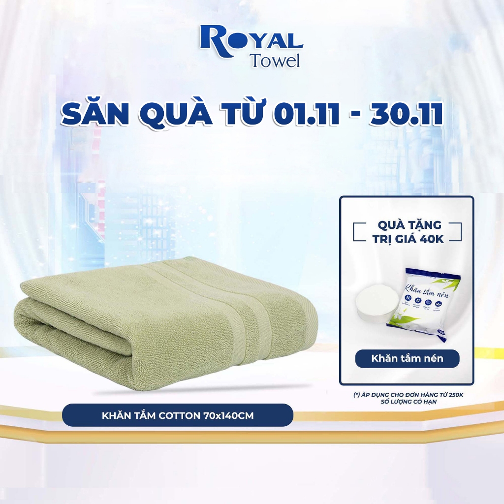 Khăn tắm lớn 70x140cm ROYAL TOWEL 100% cotton siêu dày, thấm hút tốt, không đổ lông, không ra màu dùng cho spa khách sạn