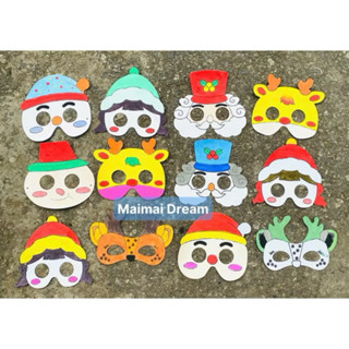  Combo 20 mặt nạ tô màu Noel Halloween Trung thu  kèm dây đeo cắt sẵn  