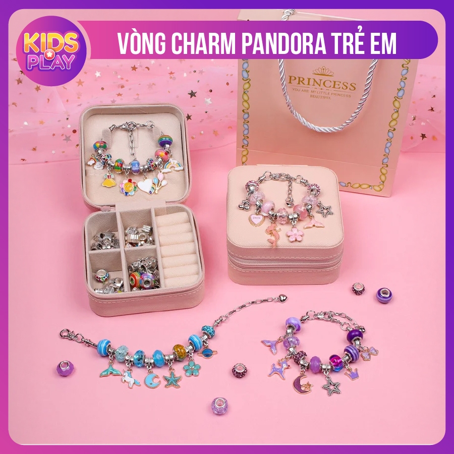 Vòng Charm Pandora Trẻ Em – Dây Chuyền, Vòng Pandora Hợp Kim, Charm Trang Sức Cho Bé - Kids Mall
