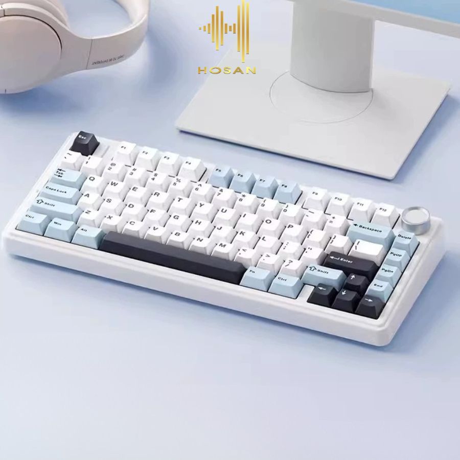 Bàn Phím Cơ HOSAN AULA F75 Kết Nối 3 Chế Độ Và Trang Bị Núm Xoay Tiện Lợi | BigBuy360 - bigbuy360.vn