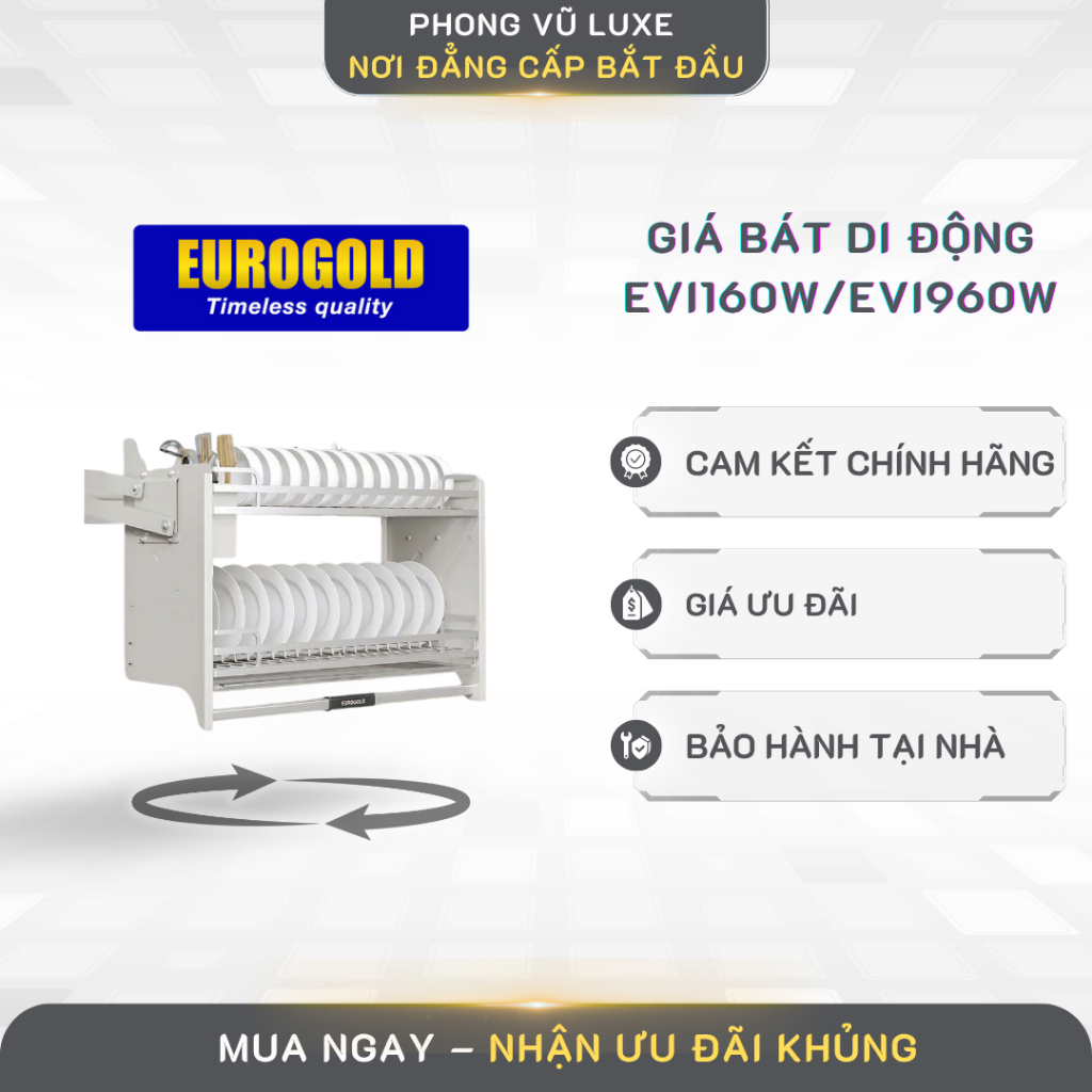 Giá Bát Di Động Eurogold EVI160W/EVI960W - Giải Pháp Tiện Ích Cho Nhà Bếp Hiện Đại