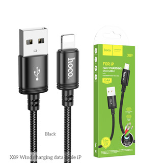  Cáp Sạc Nhanh 1m cho iP Hoco X89 USB to Light 2.4A – Bọc Dù Chống Đứt Sạc Ổn Định Cho Điện Thoại 
