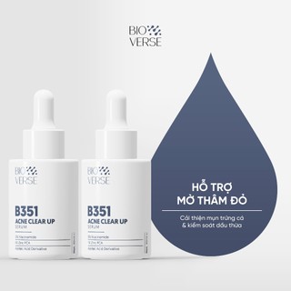 Bioverse Bộ Đôi Tinh Chất Niacinamide 5% + Zinc 1% Hỗ Trợ Mụn B351 Acne Clear Up Serum 30ml 