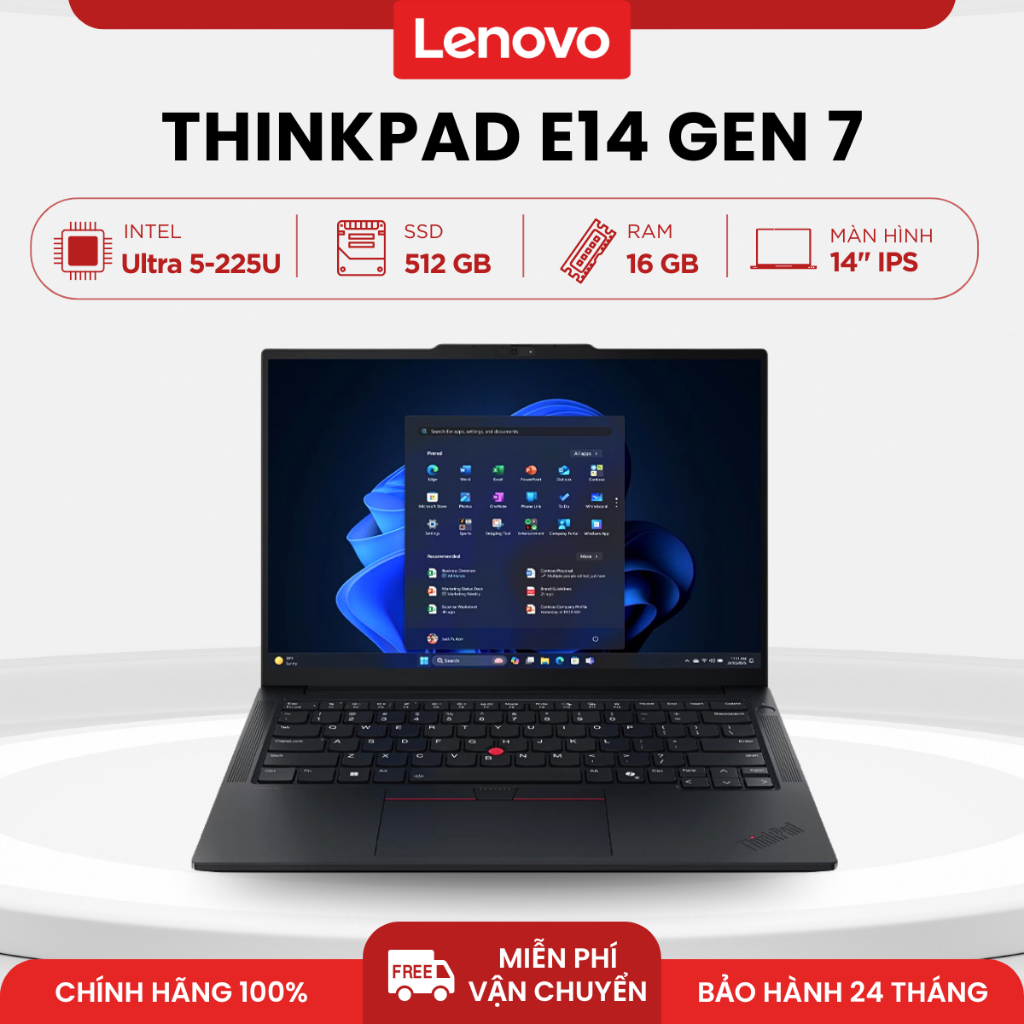 Laptop Lenovo ThinkPad E14 Gen 7 21SX002QVA | Intel Ultra 5 225U | 16GB | 512GB | 14" WUXGA | NoOS