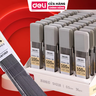  Ruột Bút Chì Kim Deli 0.5mm – Ngòi Chì 2B 100 Chiếc Lọ Lõi Bấm Mịn Nhỏ Gọn Cho Học Sinh & Văn Phòng 