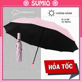  Ô dù che mưa đi nắng Sumio dù 12 nan 10 8 nan 2 lớp mở tự động gấp gọn nhỏ cầm tay 2 chiều đi du lịch cỡ lớn to cho ô tô 