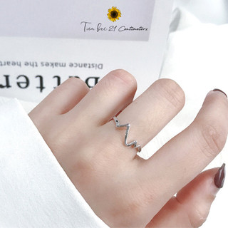 Nhẫn bạc Nhịp tim Nhẫn bạc Tiệm bạc 21Centimeters
