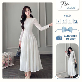 Đầm thiết kế thương hiệu Ren DESIGN by Khâu trắng xòe dài tay sang chảnh phù hợp đi làm đi chơi K941 
