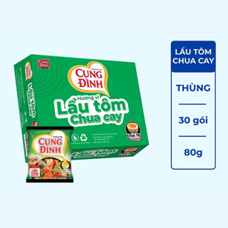  Thùng 30 Gói Mì Khoai Tây Cung Đình Hương Vị Lẩu Tôm Chua Cay 