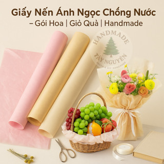  Giấy Nến Ánh Ngọc Mờ Chống Nước – Gói Hoa Gói Quà Nền Chụp – Màu Pastel Giữ Nếp Lau Khô Sạch 