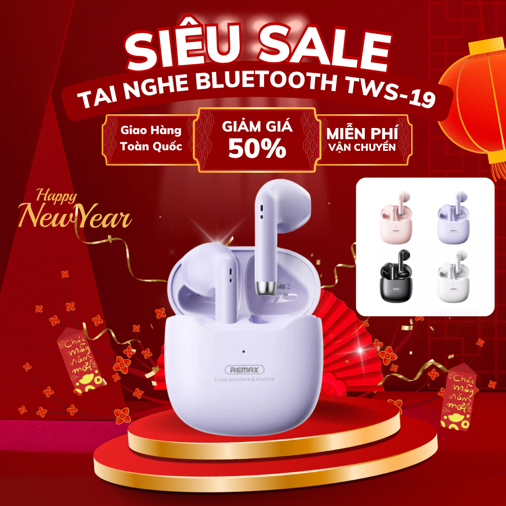 Tai Nghe Bluetooth Remax TWS-19 Marshmallow Series - Cảm Ứng Chạm, Không Độ Trễ Khi Chơi Game