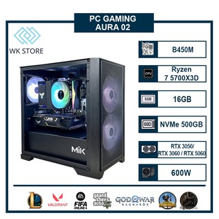  Thùng PC AURA 02 | Ryzen 7 5700x3D 16GB Ram | VGA RTX 3050  RTX 3060  RTX 5060 Mới BH 36T 