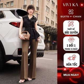 Quần ống loe nữ Alva SUITS BY CHAN quần dài thiết kế sang trọng công sở đi làm dự tiệc noel giáng sinh 