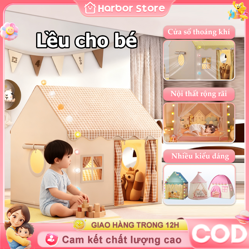 Lều cho bé,lều cho bé gái,Lều công chúa và hoàng tử,ngôi nhà an toàn cho bé,Kèm quà tặng