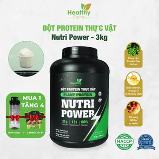   Chính Hãng  Hộp Protein Thực Vật Protein Thực Vật Nutri Power 3kg Healthy Farm - Đạm Thực Vật  Tặng Bình Nước + Bánh  