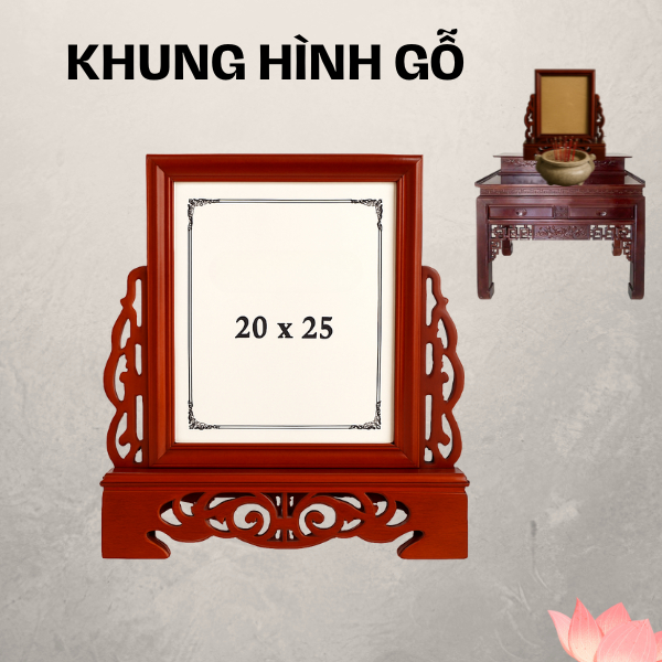 Khung Hình Gỗ bàn thờ [rộng 20* cao 25 cm]