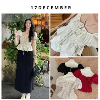  Áo Babydoll Linen xinh tay phồng tiểu thư DEC051 áo kiểu trễ vai công chúa buộc nơ xinh xắn 