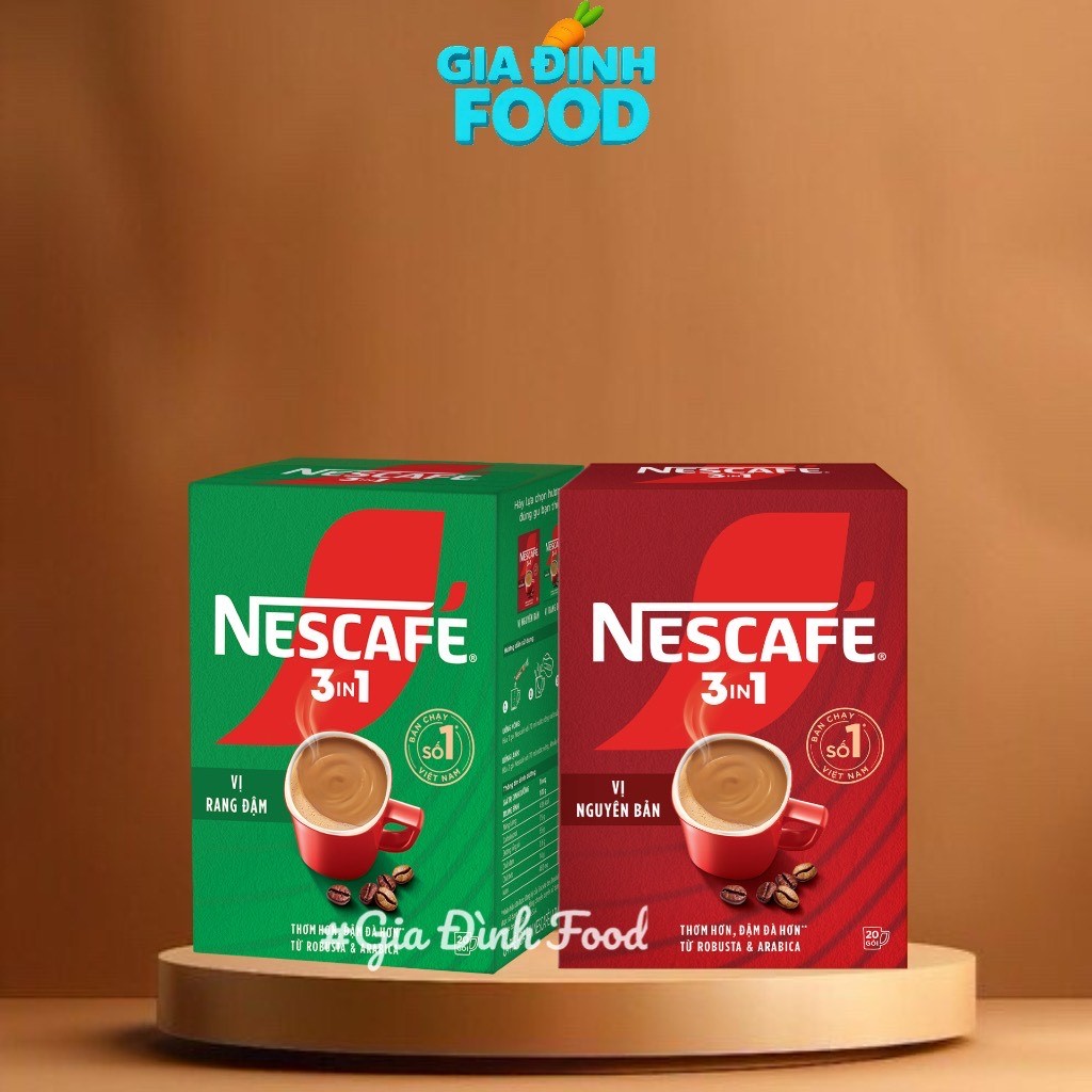 (Mẫu mới) Cà phê Nescafe Xanh Đỏ hộp 18 gói X 17g
