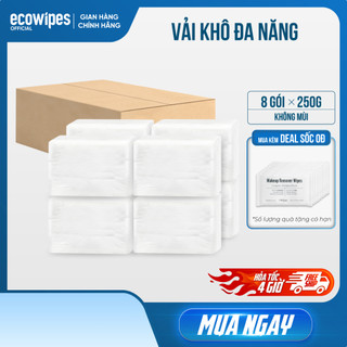  Thùng 08 gói khăn vải khô đa năng cao cấp EcoWipes 250gr gói  Tổng 2kg  