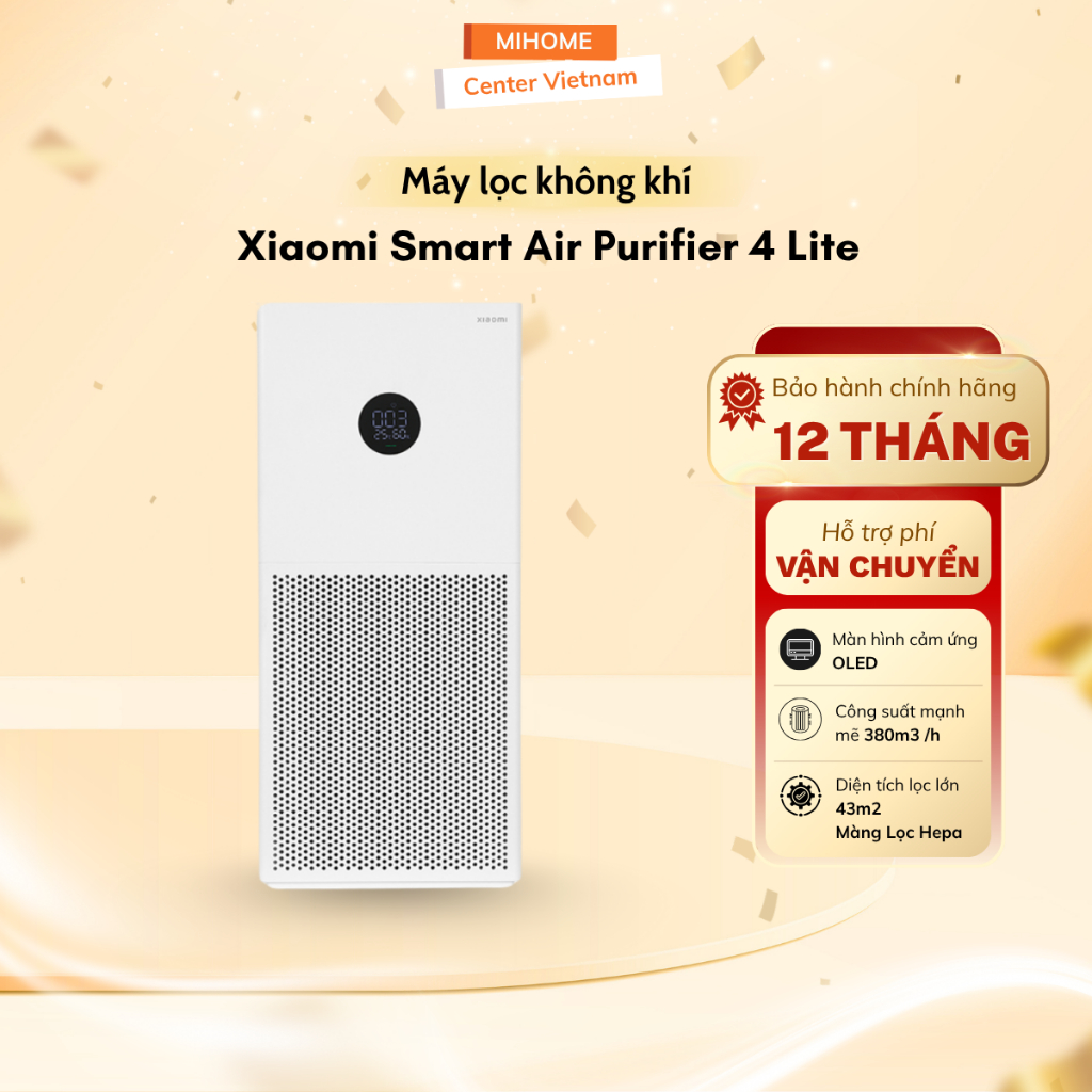 Máy Lọc Không Khí Xiaomi Mi Air Purifier 4 Lite - Diện Tích Lọc 43m2 - Bảo Hành 12 Tháng Chính Hãng