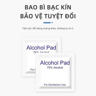 Khăn Lau Sát Trùng Cồn 75% - Hộp 50 Tờ - Bao Bì Kín Giữ Ẩm