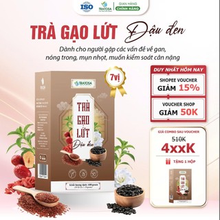  Trà gạo lứt đậu đen 7 vị TRATOSA 30 túi lọc mát gan thanh lọc cơ thể nguyên liệu hoàn toàn từ thiên nhiên 
