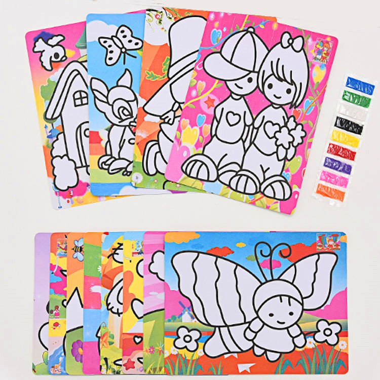 Combo 10 Tranh cát màu xinh nhiều màu sắc nhiều mẫu mã cho bé sáng tạo_ Quà noel cho bé sáng tạo