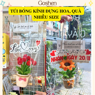 Túi Bóng Kính Có Quai Xách Đựng Hoa, Đựng Quà