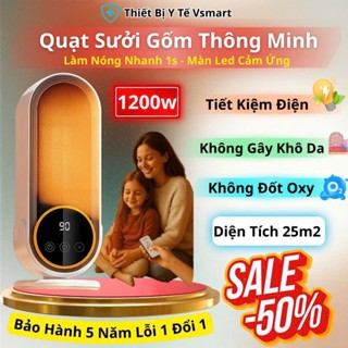  Đèn Sưởi Gốm Nhà Tắm Mini 1200W Cho Bé Quạt Sấy Quần Áo Sưởi Mini Không Khô Da Làm Nóng Nhanh 