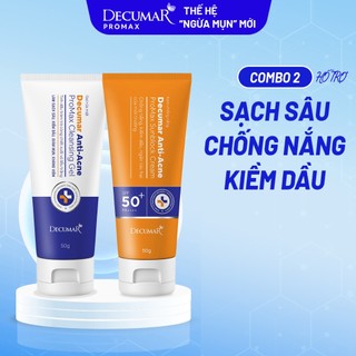  Bộ Sữa Rửa Mặt Và Kem Chống Nắng Decumar ProMax Làm Sạch Da Ngừa Mụn Ngăn Tia UV Gây Sạm Da - DPG02 DPS01 