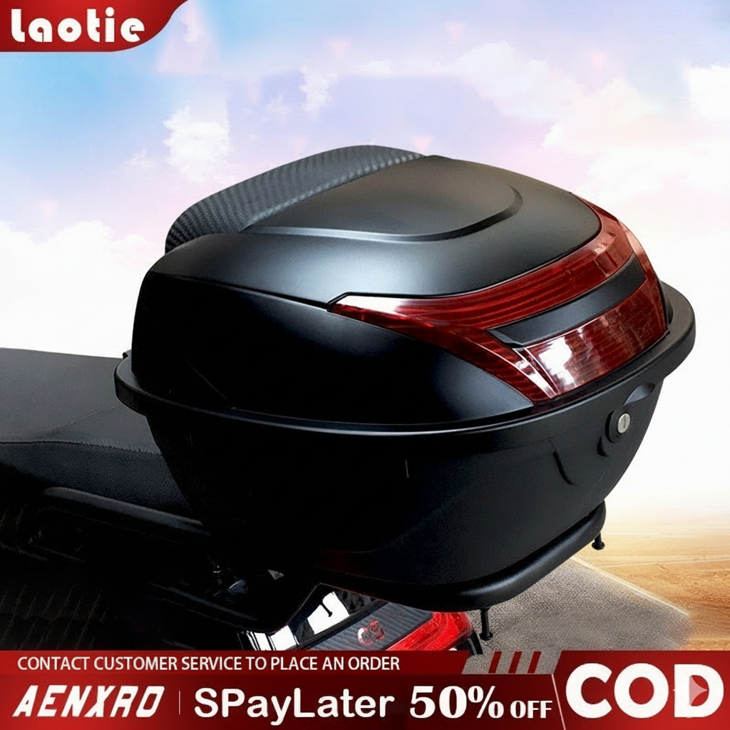 Hộp đựng xe máy chống nước 36L chống sốc chống trộm có dải phản quang ánh sáng ban đêm phù hợp với hầu hết các dòng