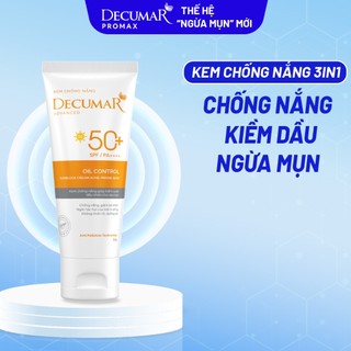  Kem Chống Nắng Decumar Ngừa Mụn Kiềm Dầuu Sáng Da không gây bết dính SPF 50+ PA++++ 50g 
