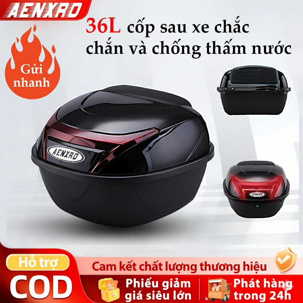 Hộp đựng đồ phía sau xe máy 36L  hộp đựng dụng cụ, hộp đựng mũ bảo hiểm  hộp đựng đồ bằng nhựa ABS
