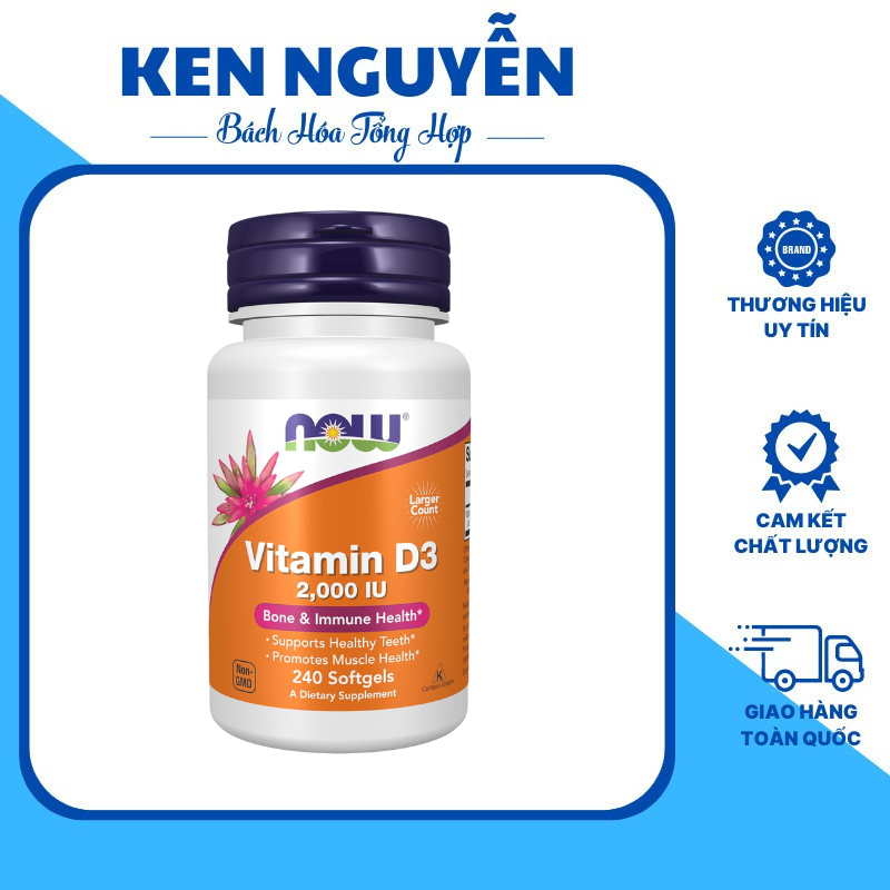 Now Vitamin D3 2000 IU – Tăng Cường Sức Đề Kháng & Hỗ Trợ Xương Khớp Khỏe Mạnh