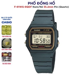  Đồng hồ dây nhựa huyền thoại Casio chính hãng Anh Khuê F-91WG-9QDF 