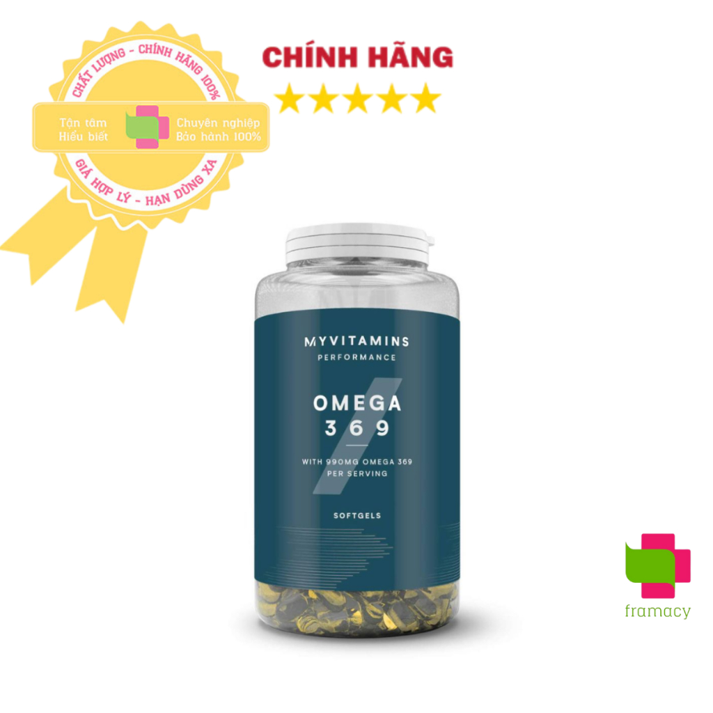 Myvitamins Omega 369 hỗ trợ não ,thị giác và tim mạch, UK (120v)